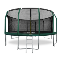 Батут премиум ARLAND 16FT с внутренней страховочной сеткой и лестницей (Dark green)